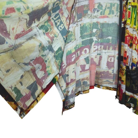 Lynn Ritchie Silver Colorful Abstract Print Open Front zip Top Logan look size M - Picture 8 of 16